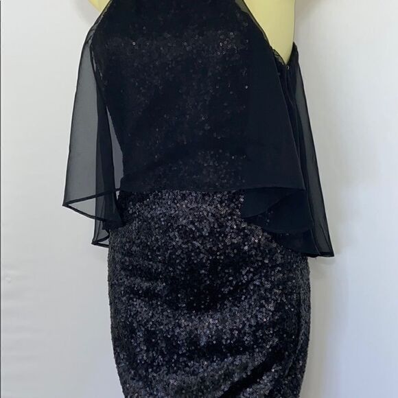 Dress The Population  Dress Black Sequin Peplum Dress New with Tags Sz XS - Picture 3 of 9